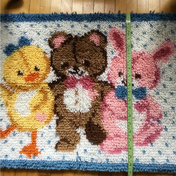 Vintage Latch Hook Rug for Baby’s Room - Picture 3 of 4
